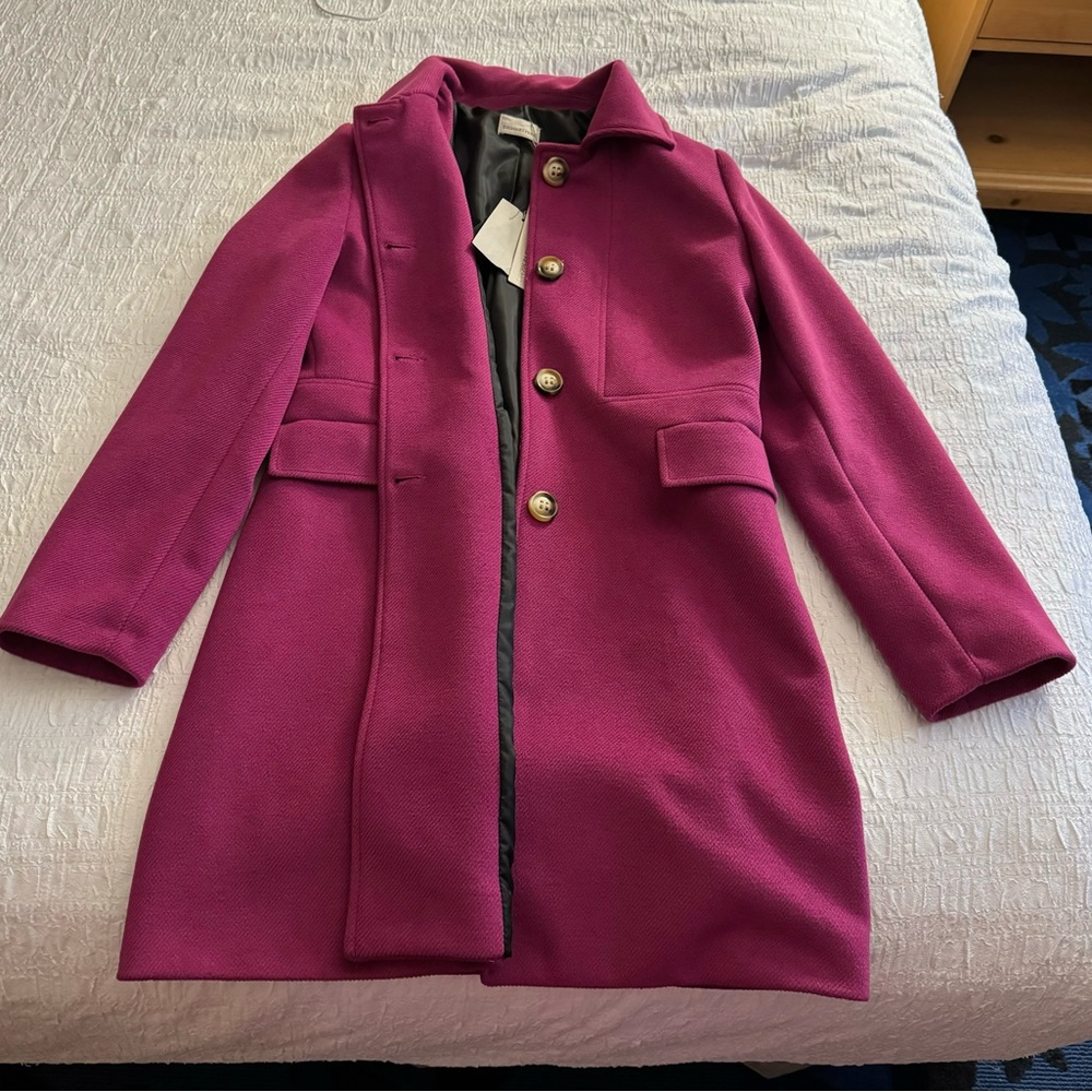 Fucsia-colored coat bought in Italy. USA size 12, never worn